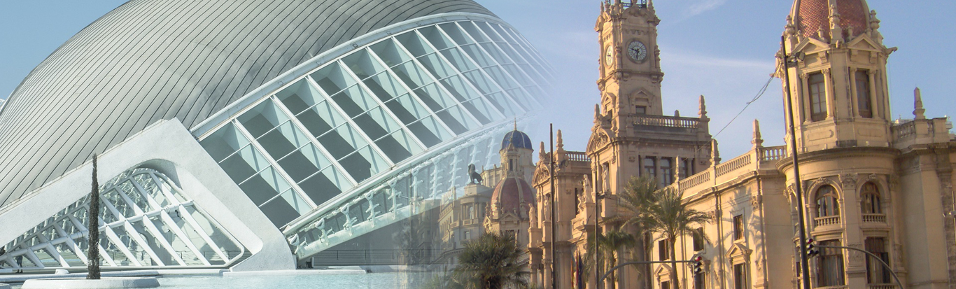 The City of Arts and Sciences and the City Hall of Valencia
